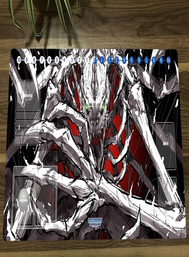 Mlikemat New Mlikemat DTCG Duel Playmat Digimon SkullGreymon Trading Card Game TCG CCG Mat Desk Pad + Free Bag - Image 2